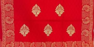 Red Embroidery Viscose Womens Shawl