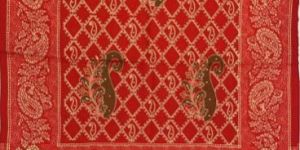 Red Heavy Border Embroidered Ladies Stole