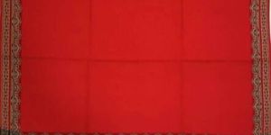 Red Kani Style with Paisleys and Floral Vines Acrylic Wool Shawl