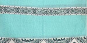 Aqua Blue Floral Daffodil Wool Ladies Stole