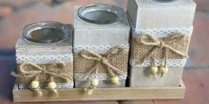 Decorative Wooden Tealight Candle Holder