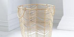 Gold Wire Mesh Storage Basket