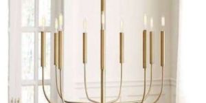 Modern 8-Light Wagon Wheel Chandelier