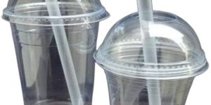 300ml Plain Plastic Glass with Dome Lid