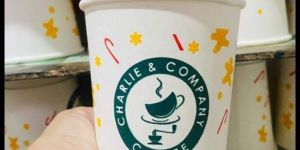 Printed Double Wall Paper Cup With Sipper Lid