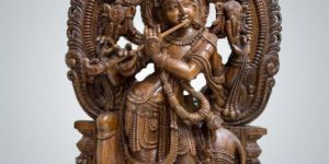 Beautiful Wooden Sri Krishna Statues