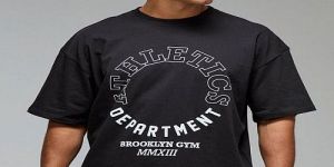 Mens Black Round Neck Printed T-Shirt