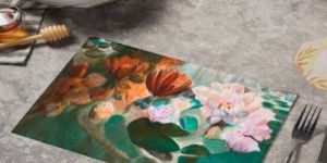 Lotus Themed Artistic Table Placemat