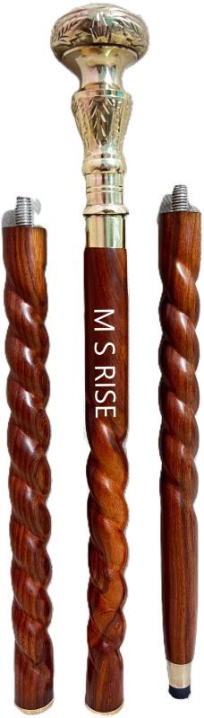 Brass Handle Wooden Walking Stick