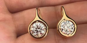 Labgrown Diamond Dangle Earrings 10k,14k, 18k