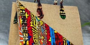 Printed Jute Hand Bag