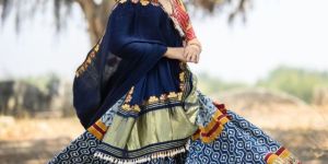 Women's Traditional Multicolor Block Print Chaniya Choli Set
