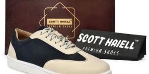 Mens SE1014 Light Beige & Black Synthetic Casual Shoes