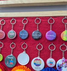 Button Bedge Keychain