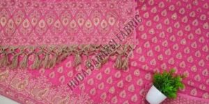 Ladies Pink Printed Banarasi Suit