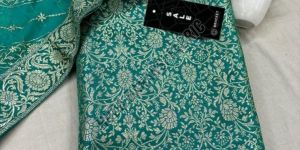 Ladies See Green Zari Kimkhab Silk Banarasi Suit