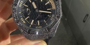 Black Fully Iced Mans Watch