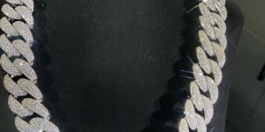 Diamond Iced Out Sterling Silver Chain