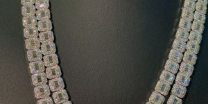 Moissanite Women Silver Chain Necklace