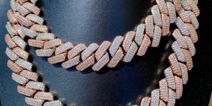 Rose Gold Silver Iced Out Men Chain