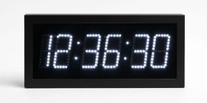 Digital Clock (16 x6 Inch White)