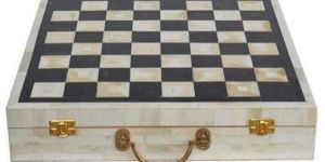 Black and White Bone Chess Set