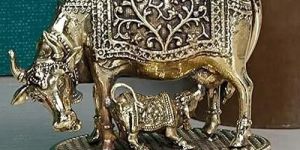 brass calf cow statue
