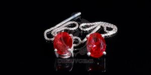 DG 0033 Ladies Stone Silver Earring