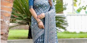 firozi kanjivaram silk saree