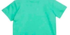 Kids Girl Green Half Sleeves T-Shirt