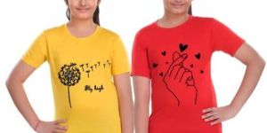Kids Girl Half Sleeve Cotton T-Shirt