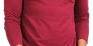 Mens Red Full Sleeve Cotton T-Shirt