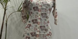 Ladies Collar Neck Printed Short Kurti