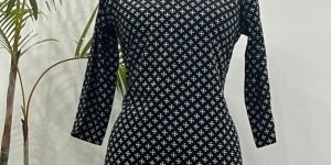 Ladies V Neck Printed Short Kurti