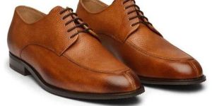 Men Brown Wingtip Toe Synthetic Leather Derby Shoes