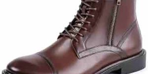 Mens Cap Toe Burnished Leather Boots
