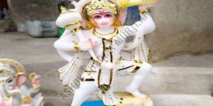 12 Inch Marble Veer Hanuman Statue