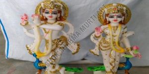12 Inch Radha Krishna Marble Statue