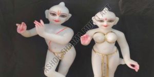 18 Inch Marble Iskcon Radha Krishna Statue