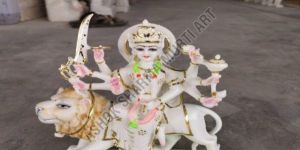 9 Inch Marble Durga Mata Statue
