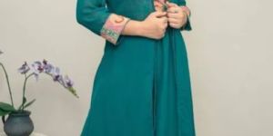 Ladies Cotton Jacket Crop Top Palazzo Set