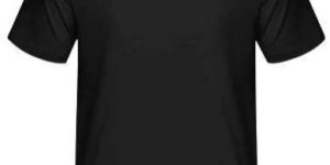 Mens Plain Black Round Neck T-Shirts