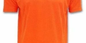Mens Plain Orange Round Neck T-Shirts