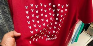 Mens Printed Red Round Neck T-Shirts