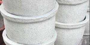 White Cement Flower Pot