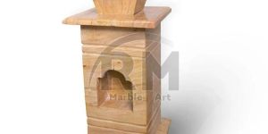 Brown Marble Tulsi Pot , for Garden