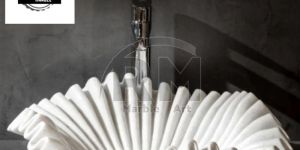 White Marble Designer Finish Bathroom Hand Carved Washbasin