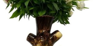 Brown Ceramic Tree Shaped Vase