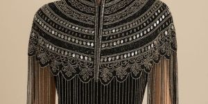 Ladies Mattalic Embellished Poncho