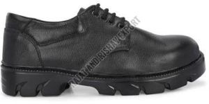 Mens Black Leather Steel Toe Safety Shoes